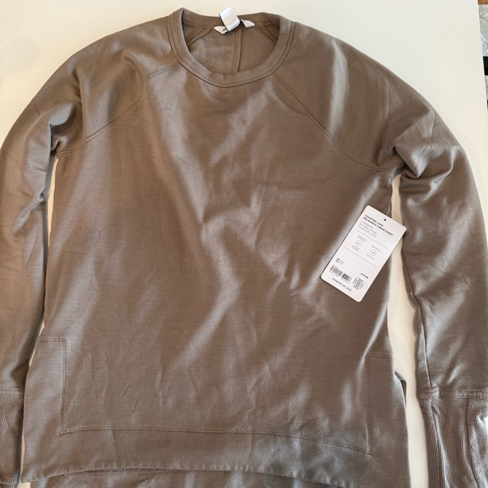 Athleta Coaster Luxe Relaunch Sweatshirt in Light Brown